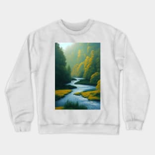 Beautiful untouched nature with river Crewneck Sweatshirt